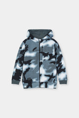 Boys Monochrome Camo Zip-Up Hoodie