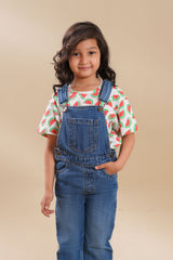 Denim 100% Cotton Dungarees Dark Blue