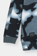 Boys Monochrome Camo Zip-Up Hoodie