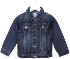 Unisex Kids Basic Denim Button Down Jacket