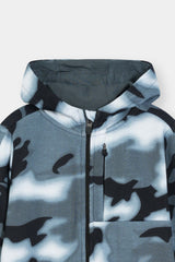 Boys Monochrome Camo Zip-Up Hoodie