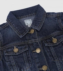 Unisex Kids Basic Denim Button Down Jacket