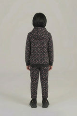 Boys Unicorn Print Hoodie & Joggers Set – Black & Pink