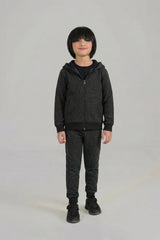 Boys Black Leopard Print Hoodie & Jogger Set