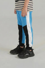 Colorblock Jogger Trouser Blue,Black,White