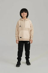 Jordan Essentials Hoodie & Jogger Set – Beige & Black