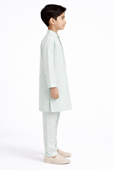 Boys Mint Embroidered Kurta Pajama Set