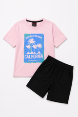 California Surfing Paradise T-Shirt with Black Shorts Set