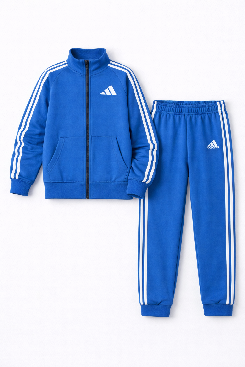 Kids Adidas Blue Tracksuit – Unisex Full Zip Sportswear Set
