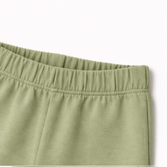 Kids Sage Green Straight-Cut Cotton Tights