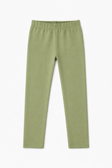 Kids Sage Green Straight-Cut Cotton Tights