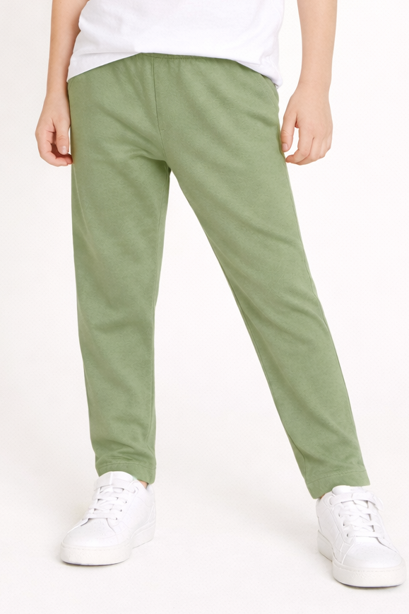 Kids Sage Green Straight-Cut Cotton Tights