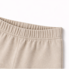 Kids Beige Straight-Cut Cotton Tights