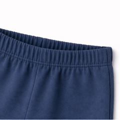 Kids Navy Blue Straight-Cut Cotton Tights