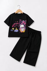 Kids Black Kuromi Graphic Co-Ord Set