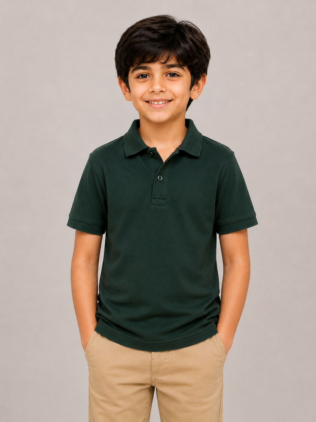 Kids Dark Green Polo Shirt – Classic Everyday Comfort