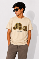 Teddy Plush Graphic Tee – Sand Beige