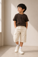 Boys off white Cargo Shorts