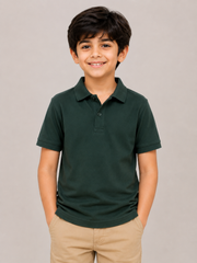 Kids Dark Green Polo Shirt – Classic Everyday Comfort