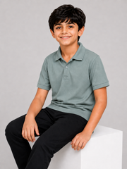 Kids Sage Green Polo Shirt – Smart Casual Everyday Wear