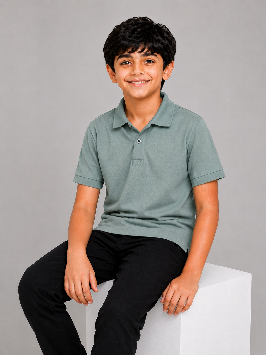 Kids Sage Green Polo Shirt – Smart Casual Everyday Wear