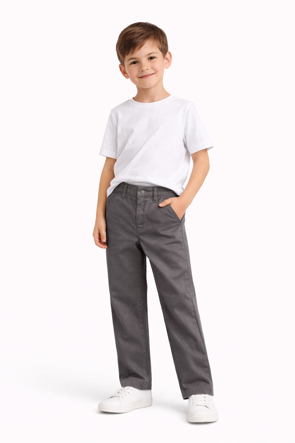 Kids Classic Grey Cotton Pants