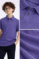 Textured Polo Shirt – Dark Mauve Purple