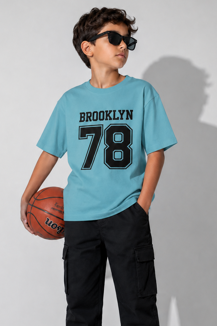 Brooklyn 78 Graphic Kids T-Shirt – Sky Blue