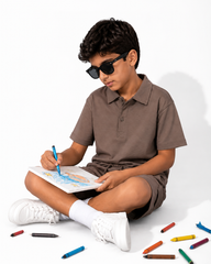 Kids Premium Polo Co-Ord Set – Brown