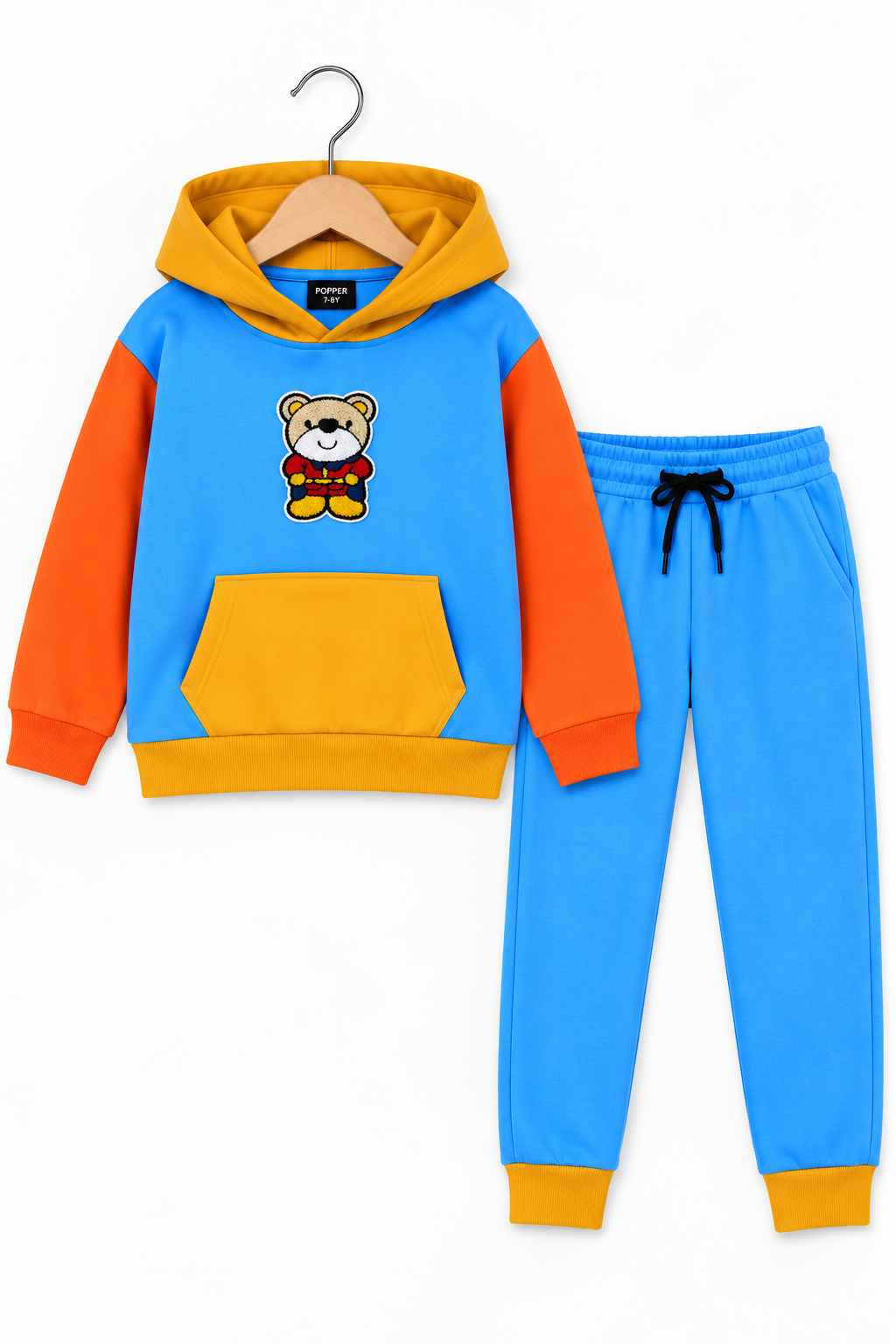 Kids Pink & Navy Fleece Winter Tracksuit Set