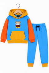 Kids Pink & Navy Fleece Winter Tracksuit Set