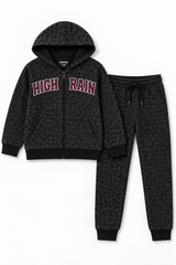 Kids Black Fleece Winter Tracksuit – Higher Than Print