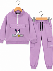 Premium Girls’ Kuromi Fleece Winter Co-Ord Set