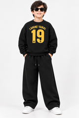 Kids Lamine Yamal 19 Black Fleece Sweatshirt &amp; Trouser Set
