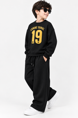 Kids Lamine Yamal 19 Black Fleece Sweatshirt &amp; Trouser Set