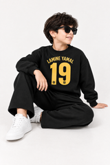 Kids Lamine Yamal 19 Black Fleece Sweatshirt &amp; Trouser Set