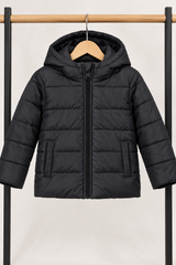 Kids Hooded Puffer Jacket black