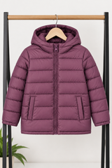 Kids Puffer Hooded Jacket Mahroon