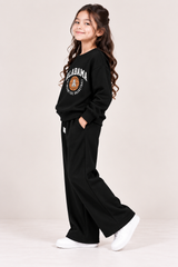 Kids Black Alabama Basketball Printed Sweatshirt & Wide-Leg Trouser Set