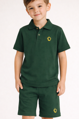 Kids Green Polo Shorts Co-ord Set – Premium Summer Outfit