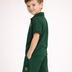 Kids Green Polo Shorts Co-ord Set – Premium Summer Outfit