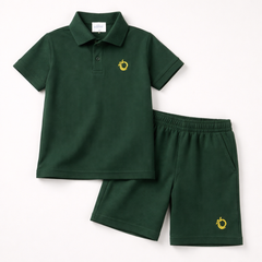 Kids Green Polo Shorts Co-ord Set – Premium Summer Outfit