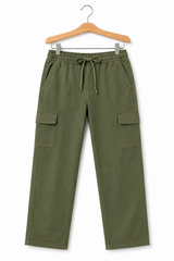 Kids Olive Green Cargo Trouser