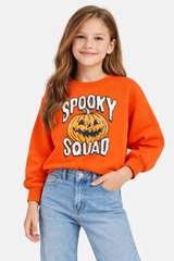 "Spooky Squad Halloween Pumpkin Sweatshirt" (unisex)