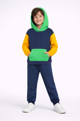 Vibrant Colorblock' Hoodie Set – Navy, Yellow & Green Pop (unisex)