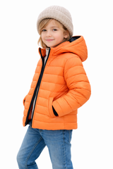 Girls Orange Hoodie Jacket