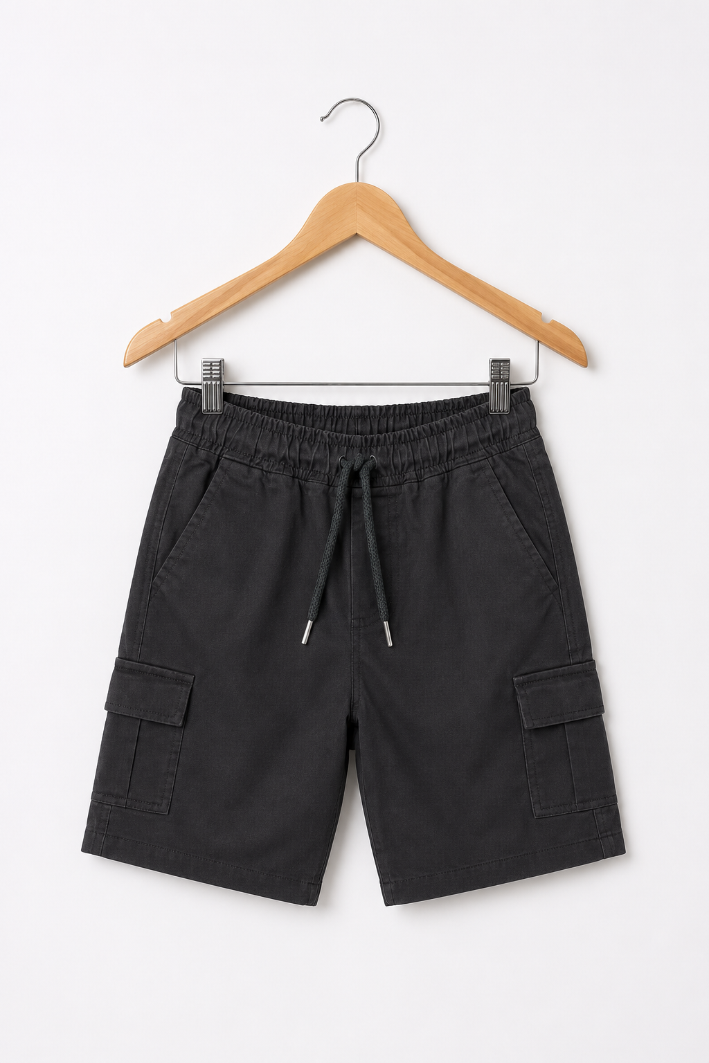 Boys Black Cargo Shorts