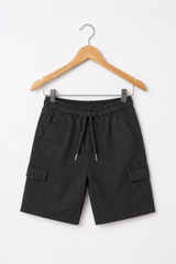 Boys Black Cargo Shorts