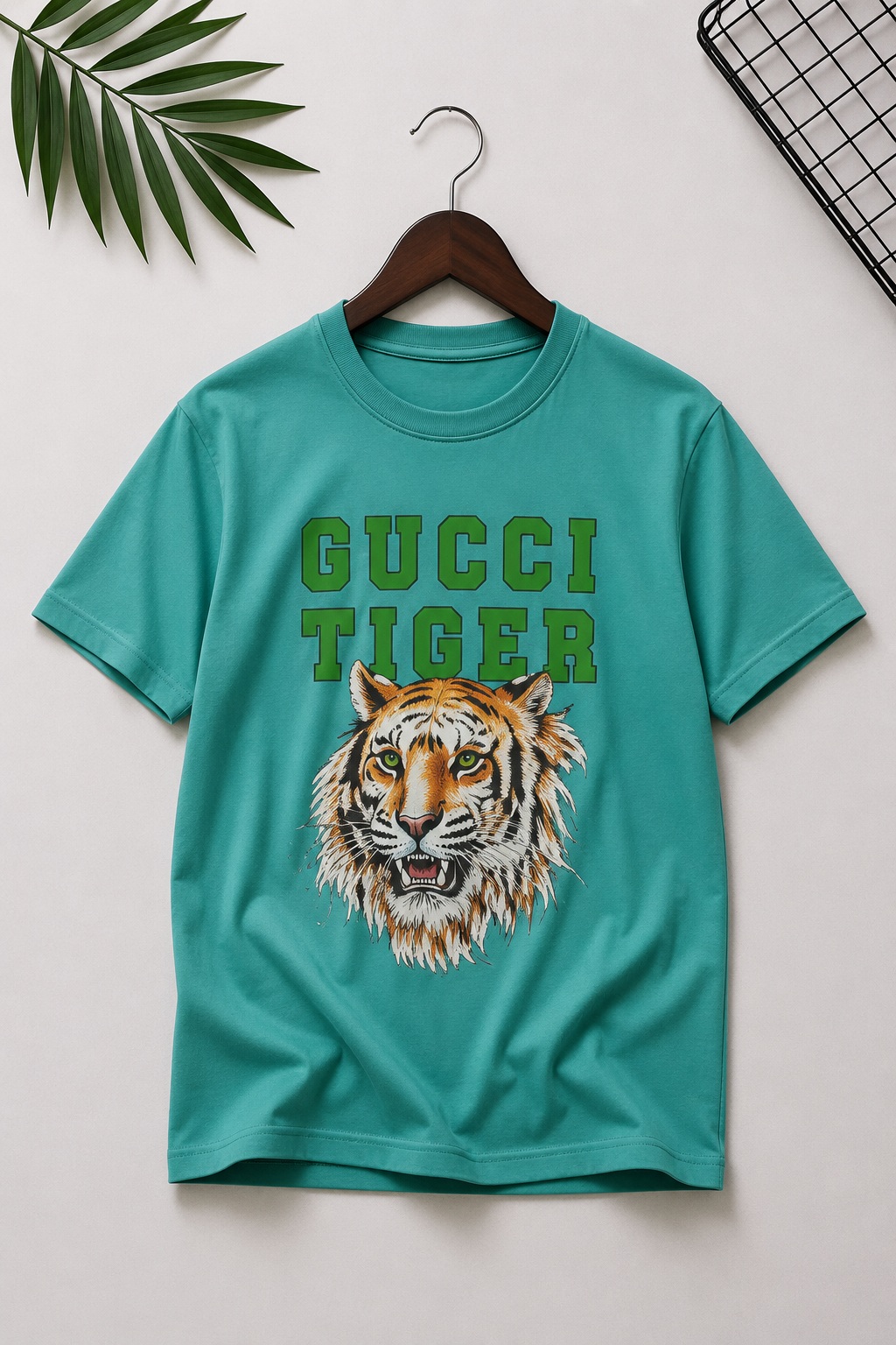 Gucci Tiger-sage green shirt