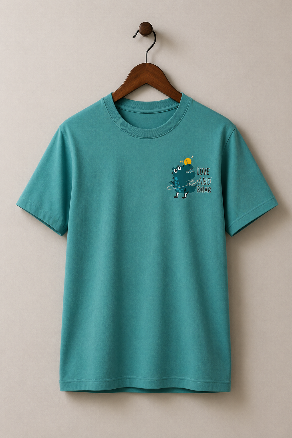Dino-sage green shirt